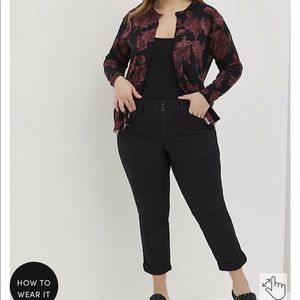 Torrid Black Cropped Aviator Pants
